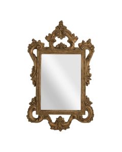 Baroque Decorative Floral Wall Bedroom Mirror In Antique Natural