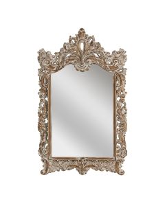 Baroque Floral Wall Bedroom Mirror In Dusty White