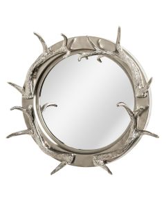 Antler Striking Design Wall Bedroom Mirror In Nickel Frame