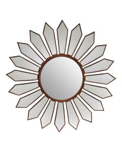 Verona Petal Wall Bedroom Mirror In Gold Metal Frame