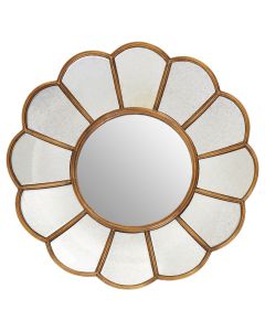 Verona Floral Wall Bedroom Mirror In Gold Metal Frame