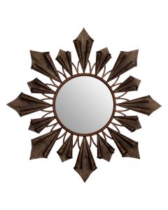 Verona Wall Bedroom Mirror In Antique Gold Sunburst Frame