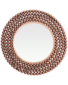 Templar Wall Bedroom Mirror In Copper Frame Beaded Effect