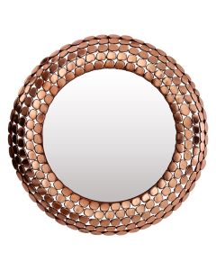 Templar Wall Bedroom Mirror In Copper Frame Pebble Effect