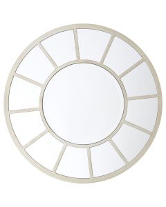 Tiffany Round Wall Bedroom Mirror In Silver Frame