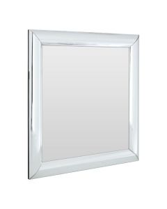 Ryton Square Wall Bedroom Mirror In Thick Silver Wooden Frame