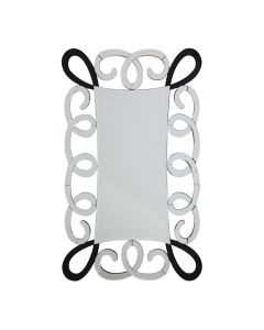 Wikera Scroll Design Wall Bedroom Mirror In Black And Silver