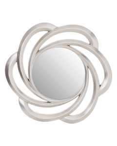 Fleur Round Wall Bedroom Mirror In Silver