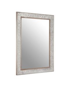 Ascot Rectangular Wall Bedroom Mirror In Antique Silver