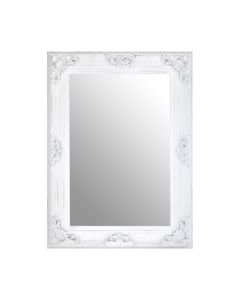 Baroque Design Wall Bedroom Mirror In Antique White Traditional Frame