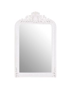 Gloria Acanthus Design Wall Bedroom Mirror In Stone Grey