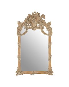 Sarai Wall Bedroom Mirror In Muted Ivory Baroque Design Frame