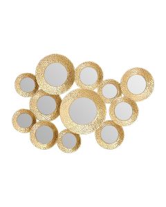 Marcia Hammered Wall Bedroom Mirror In Gold