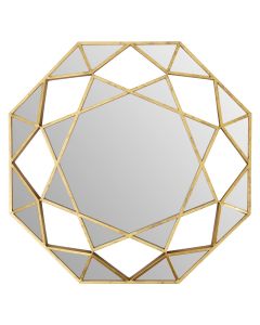 Marcia Octagonal Faceted Wall Bedroom Mirror In Gold