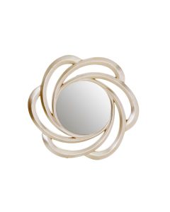 Fleur Round Wall Bedroom Mirror In Gold