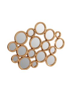 Cava Multi-Circles Wall Bedroom Mirror In Gold