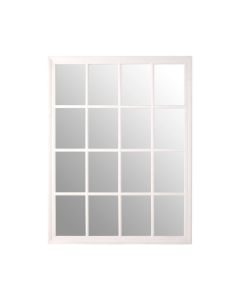Acrotin Flat Wooden Frame Wall Bedroom Mirror In Antique White