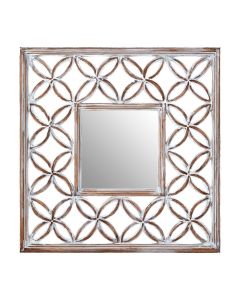 Actin Lattice Wall Bedroom Mirror In Antique White Wooden Frame