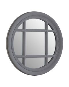 Fresta Round Window Design Wall Bedroom Mirror In Grey