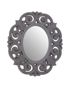 Ascot Scroll Design Wall Bedroom Mirror In Antique Grey