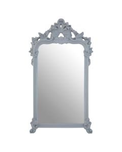 Graston Decorative Crest Wall Bedroom Mirror In Grey