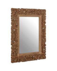 Ascot Rectangular Leaf Wall Bedroom Mirror In Antique Brown