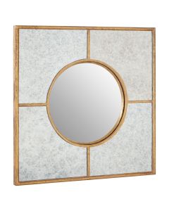 Zariah Art Deco Wall Bedroom Mirror In Gold Metal Frame