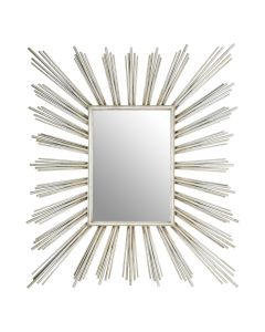 Zariah Wall Bedroom Mirror In Silver Sunburst Design Frame