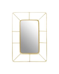 Yaxa Wall Bedroom Mirror In Gold Metal Frame