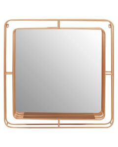 Yaxa Square Wall Bedroom Mirror In Champagne Gold