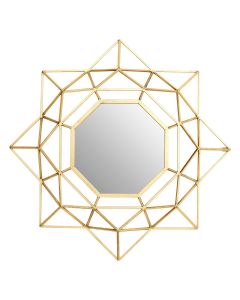 Farran Geometric Design Wall Bedroom Mirror In Champagne