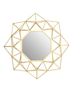 Farran Geometric Design 2 Sided Wall Bedroom Mirror In Champagne