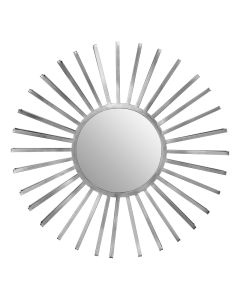 Farran Sun Shape Wall Bedroom Mirror In Silver