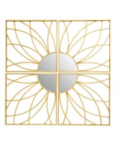 Farran Square Petals Wall Bedroom Mirror In Champagne