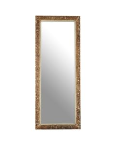 Zelma Wall Bedroom Mirror In Champagne Ridged Wooden Frame