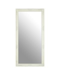 Zelma Wall Bedroom Mirror In White And Brushed Gold Wooden Frame