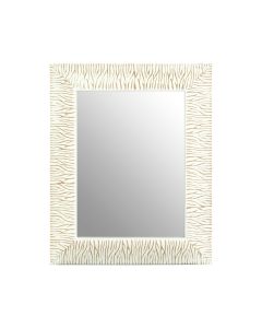 Zelma Wall Bedroom Mirror In Antique White Brushed Gold Wooden Frame