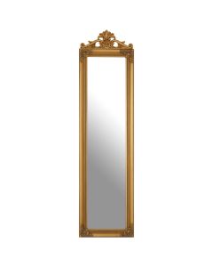 Zelma Floor Standing Cheval Mirror In Antique Gold Frame