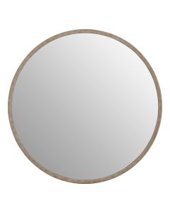 Saska Round Wall Bedroom Mirror In Antique Silver Metal Frame