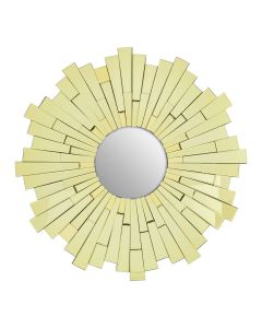 Dia Glitzy Large Circular Sunburst Design Wall Bedroom Mirror In Gold