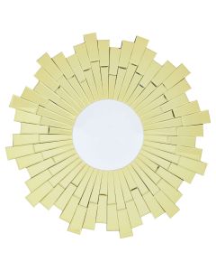 Dia Glitzy Small Circular Sunburst Design Wall Bedroom Mirror In Gold