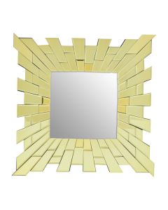 Dia Glitzy Small Square Contemporary Wall Bedroom Mirror In Gold