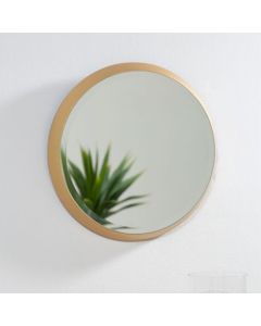 Andover Small Round Wall Bedroom Mirror In Gold Metal Frame