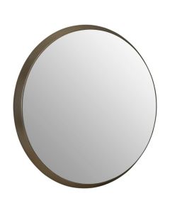 Andover Large Round Wall Bedroom Mirror In Silver Metal Frame