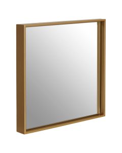 Ando Small Square Wall Bedroom Mirror In Gold Wooden Frame