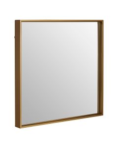 Ando Medium Square Wall Bedroom Mirror In Gold Wooden Frame