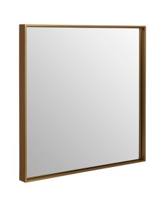 Ando Large Square Wall Bedroom Mirror In Gold Wooden Frame