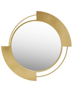 Farran Metal Round Wall Mirror With Gold Metal Frame