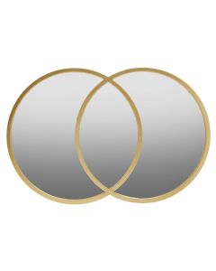 Farran Overlapped Circles Wall Mirror In Champagne Gold