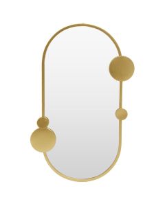 Farran Pill Shape Wall Mirror In Champagne Gold